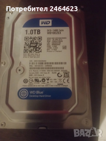 Western Digital Blue 1TB — WD10EZEX, снимка 4 - Твърди дискове - 53930786