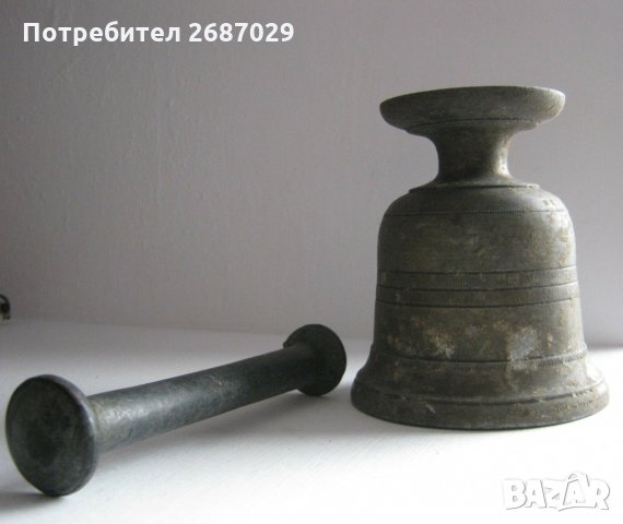  стар хаван  чукало метал, снимка 2 - Антикварни и старинни предмети - 29743808