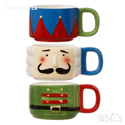 3 броя Комплект коледни 3D чаши Лешникотрошачката, 380 мл, снимка 2 - Чаши - 42754630