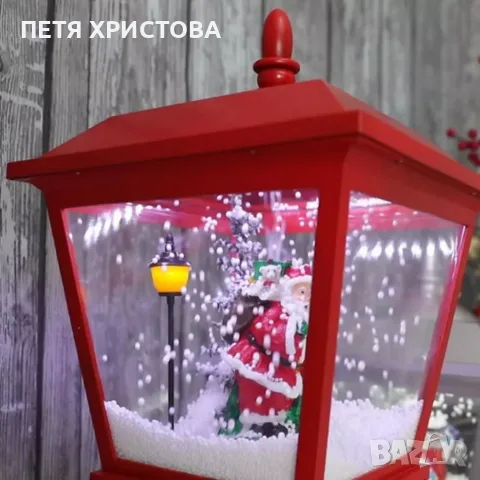 Декоративна коледна лампа с Дядо Коледа, падащ сняг и мелодии, снимка 6 - Декорация за дома - 56240905