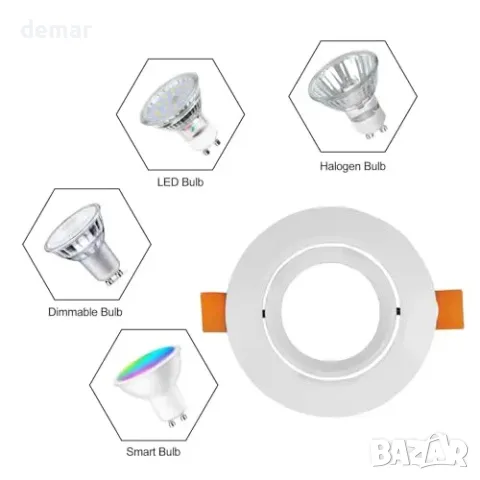 6 LED вградени GU10 спота COOINJOY 240V, снимка 4 - Лед осветление - 55776028