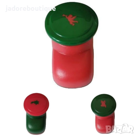 Коледен пънч / перфоратор за хартия 1 см - три вида падаща звезда/ ангел/ камбанка