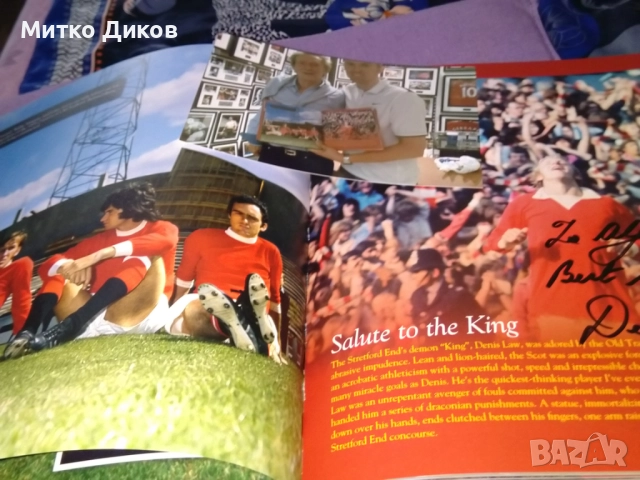 Книга Манчестър Юн за 100г тв.корици с оригинален подпис на Денис Лоу Denis Law като нова, снимка 3 - Футбол - 51721483