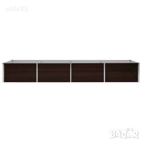 vidaXL Градинска висока леха кафява 320x80x45 см поцинкована стомана, снимка 4 - Саксии и кашпи - 56147581