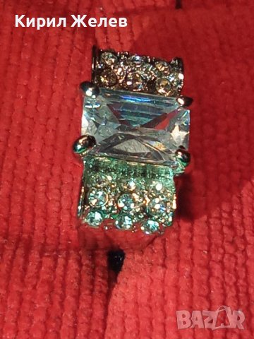 КРАСИВ БЛЕСТЯЩ ПОСРЕБРЕН АРТ ПРЪСТЕН с ОГРОМЕН ЮВЕЛИРНО ФАСЕТИРАН ЦИРКОН 20816, снимка 12 - Пръстени - 36380400