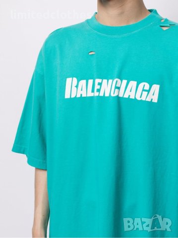 BALENCIAGA Destroyed Flatground Logo Print Oversized Мъжка / Дамска Тениска size XXS (M), снимка 11 - Тениски - 42789826