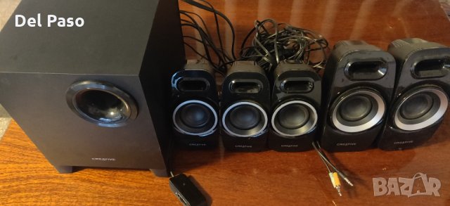 Тонколони Creative Inspire T6300, 5.1, RMS 57W (5x7W + 1x22W), RCA, черни, жично дистанционно, снимка 1