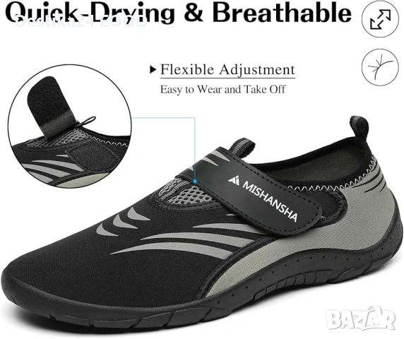 Аква Водни обувки Mishansha унисекс, бързосъхнещи, обувки за вода плаж, снимка 4 - Други - 53158854