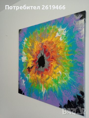 Димитър Краевски -авторска абстрактна картина акрил върху платно , снимка 2 - Картини - 40222629
