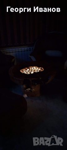 Холна Маса с епоксидна смола и светещ плот , снимка 6 - Маси - 44428427