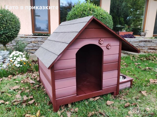 Къща за куче със стряха + купи; Колиба за кучета; Къщи за кученца, снимка 10 - За кучета - 38471570