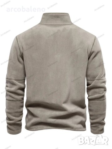 Мъжки едноцветен суичър с  полар, дълги ръкави и половин цип, 3цвята , снимка 7 - Суичъри - 42898404