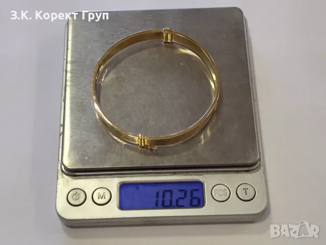 Твърда златна гривна модел Cartier – 14К (585) / 10.28 гр., снимка 9 - Гривни - 55852482