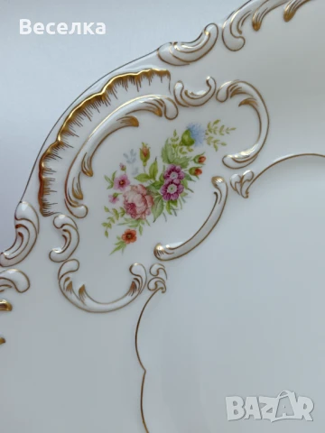 Порцеланово плато Hutschenreuther от 1970, за сервиране или торта., снимка 4 - Чинии - 51112696