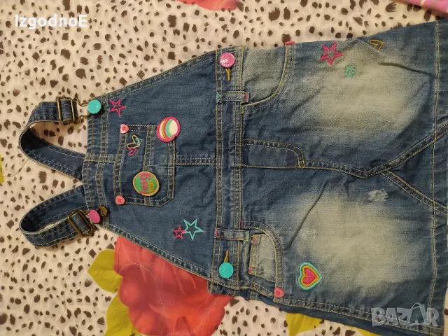 104 Страхотен дънков сукман + подарък чорапогащник , снимка 5 - Детски рокли и поли - 47963516