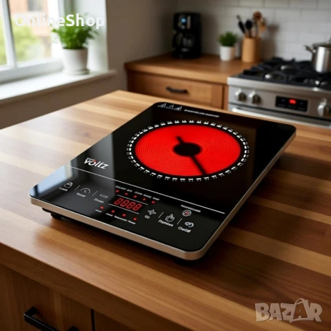 Електрически Котлон Voltz OV51445M, 2000W, Кристална плоча, Инфрачервен нагревател, 28x36см, снимка 4 - Други стоки за дома - 53079464