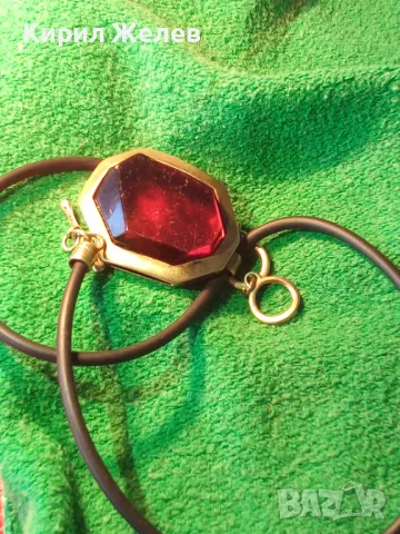 ВЕЛИКОЛЕПНО СРЕБЪРНО КОЛИЕ със СРЕБЪРЕН ПЕНДАНТ МАРКОВО СРЕБРО 925 с ОГРОМЕН ГРАНАТ АЛМАНДИН 49289