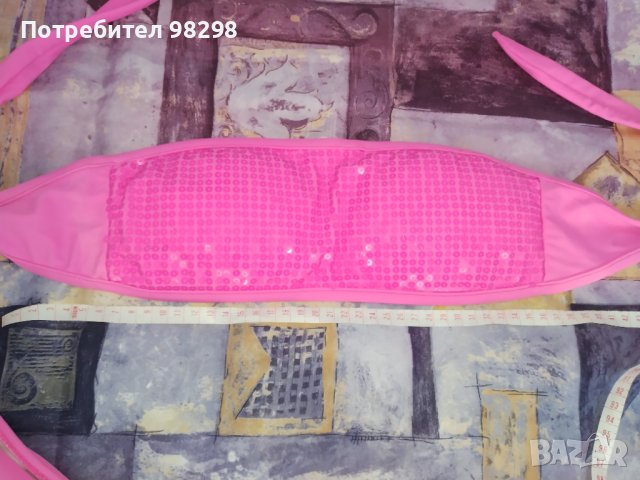 Ново! Страхотен розов бански с пайети размер С, снимка 4 - Бански костюми - 37092541