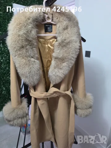 Дамско палто Алпака и ест.косъм