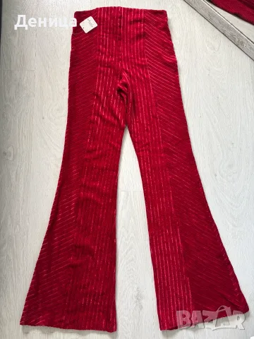 Free People Нов Boho червен панталон с разкроени крачоли (Размер S), снимка 4 - Панталони - 55898472