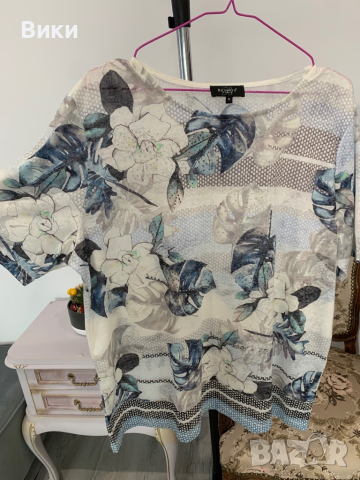 Красива елегантна тениска в размер XL, снимка 4 - Тениски - 44614539