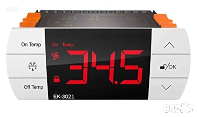 Температурен контролер с двойна сонда, охлаждане и размразяване