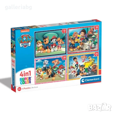 🧩 Пъзел Paw Patrol / Пес Патрул – 4 в 1, Clementoni (12–24 части)