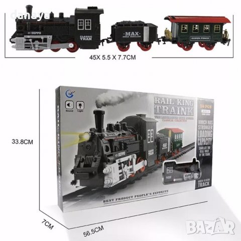 3448 Детски влак с пушек влакче с релси и вагони, 16 части, снимка 6 - Коли, камиони, мотори, писти - 39202594