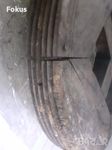 Уникат - Старо масивно дървено колело маховик примитив, снимка 4 - Антикварни и старинни предмети - 53327175