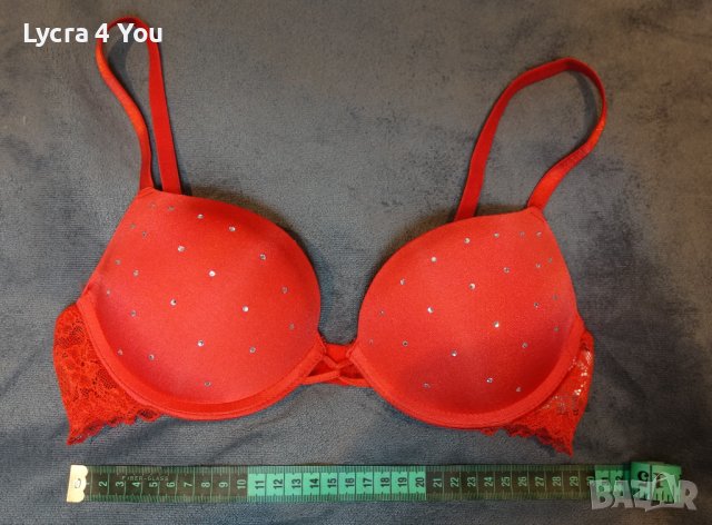 H&М 75A червен сутиен с големи подплънки, снимка 12 - Бельо - 36676314