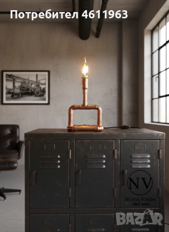 Медна лампа - ръчна изработка, снимка 3 - Настолни лампи - 51925639