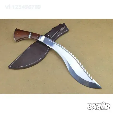 Чудесно непалско кукри - мачете, ръчна изработка с кожена кания и дървени чирени, снимка 2 - Ножове - 49771173