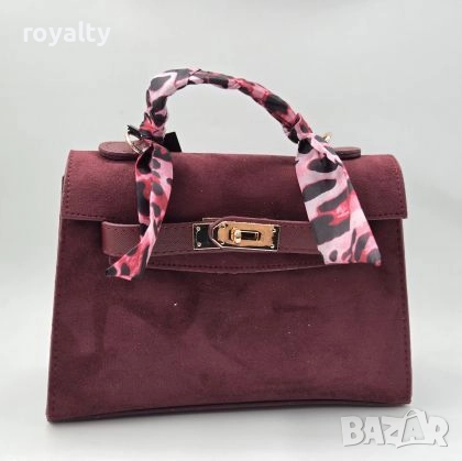 Hermes Кожено/велурена чанта с шалче