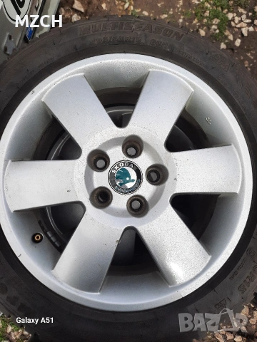 ляти джанти с гуми 5×100,шкода, 15цола , снимка 3 - Гуми и джанти - 54126545