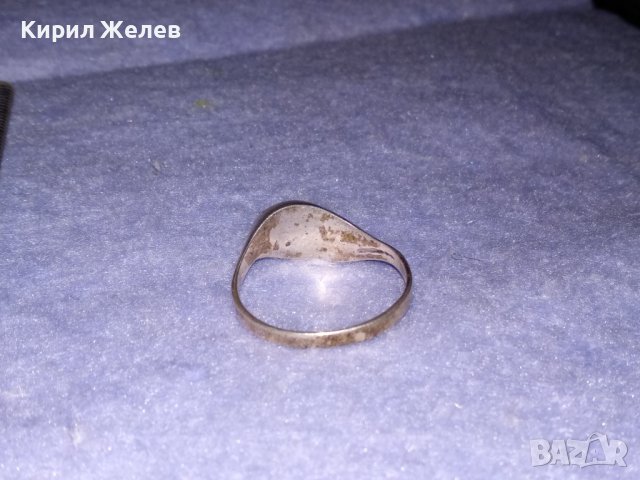 СТАР АРИСТОКРАТИЧЕН АР ДЕКО ЕМАЙЛИРАН СРЕБЪРЕН ПРЪСТЕН с Буква N ВИСОКА ПРОБА СРЕБРО 29596, снимка 6 - Антикварни и старинни предмети - 39471314