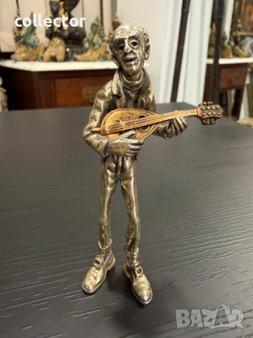 Италианска сребърна фигура на музикант. №8008, снимка 7 - Антикварни и старинни предмети - 53946331