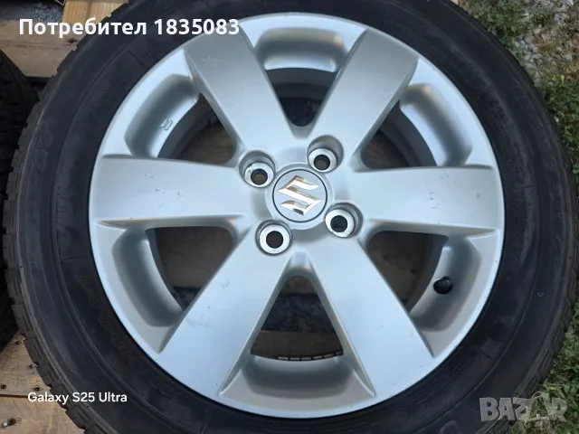 Лети джанти 15ки 4х100 Suzuki + летни гуми 185/60/15 Hankook, снимка 6 - Гуми и джанти - 55845614