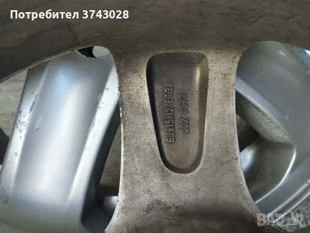 Продавам джанти 15 цола , снимка 3 - Гуми и джанти - 55838480