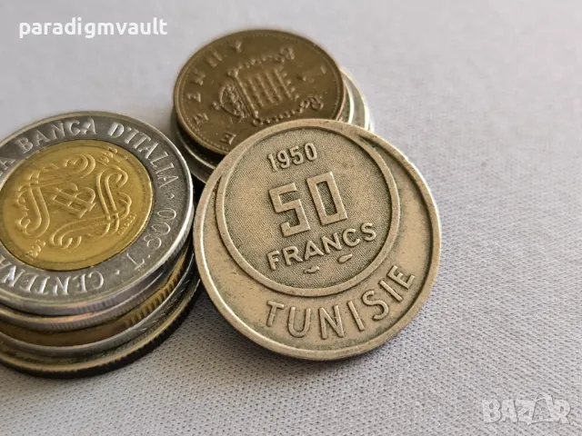 Mонета - Тунис - 50 франка | 1950г.