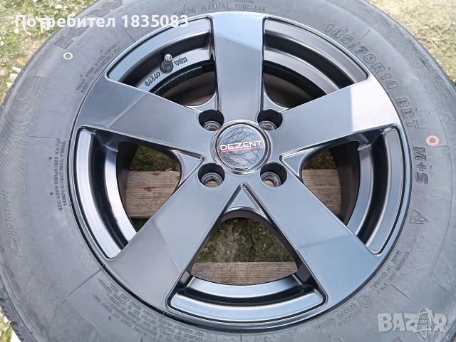 Лети джанти 14ки 4х100 Dezent + зимни гуми 185/70/14 Kumho, снимка 4 - Гуми и джанти - 52817009