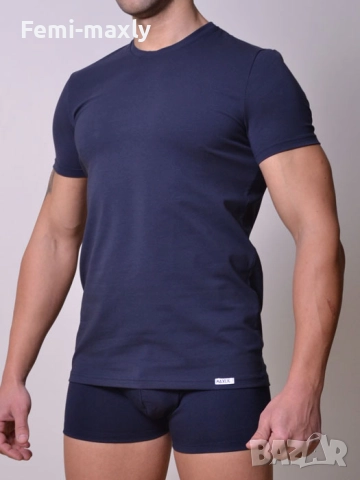 Мъжки памучни тениски с обло деколте в 5 цвята, снимка 5 - Бельо - 52128717