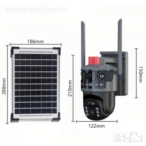 иСоларна Wi-fi камера с панорамен изглед, снимка 5 - Камери - 54026888