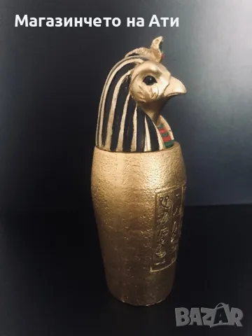 статуя Египетски Бог гърне, снимка 4 - Статуетки - 37040200