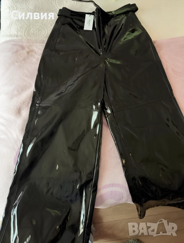 Нов лачен латексов панталон "Calvil Klein" "Келвин Клайн", размер L, снимка 9 - Панталони - 52414037
