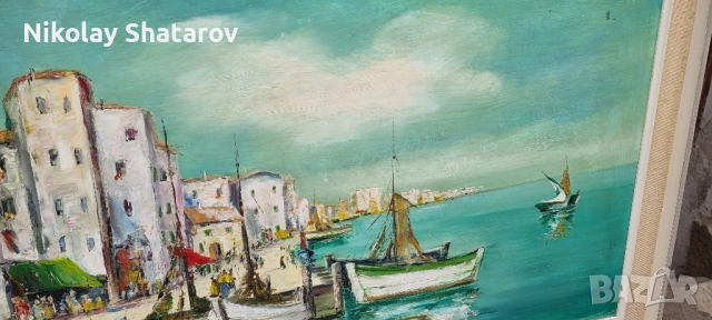 Стара картина. масло на фазер , снимка 3 - Антикварни и старинни предмети - 51862763