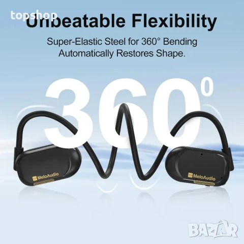 MeloAudio Open Ear слушалки Bluetooth за бягане шумопотискащ микрофон костна проводимост, снимка 7 - Bluetooth слушалки - 50511307