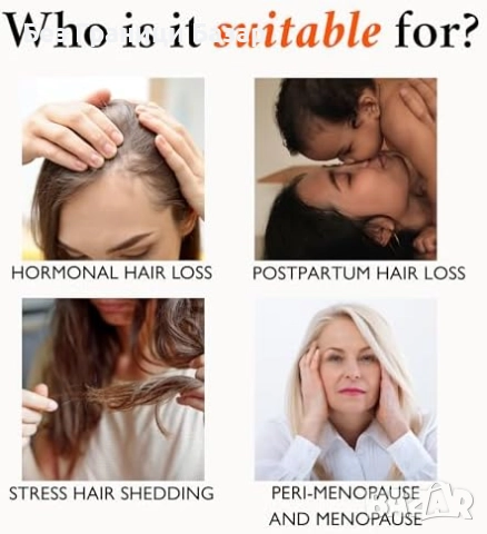 Нов Спрей за растеж на коса и по-малко начупване, DHT блокер жени скалп, снимка 6 - Продукти за коса - 51769977