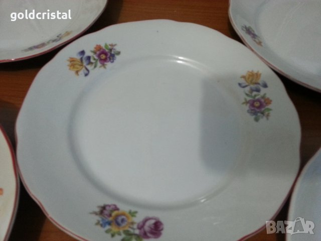 Стар български порцелан чинии плитки за основно , снимка 5 - Антикварни и старинни предмети - 37693515