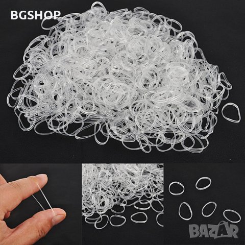 Силиконови ластици за плитки - Прозрачни 1000 броя пакет 