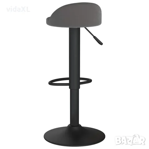 vidaXL Бар табуретки, 2 бр, тъмносиви, кадифе, снимка 6 - Столове - 56147033